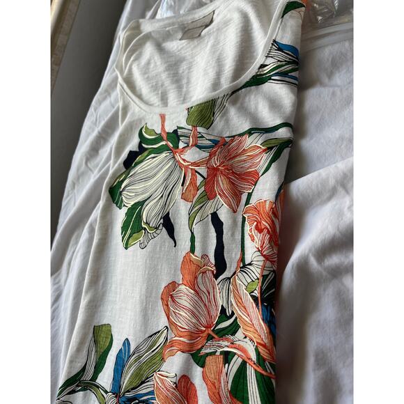 Chico's Spread Kindness Like Wildflowers Foiled Floral Short Sleeve Tee Size 2 - Picture 6 of 12